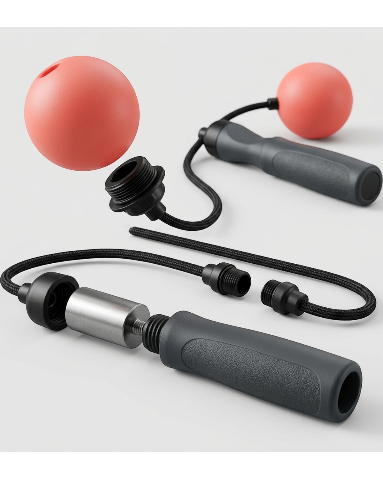 Kfxwd Cordless Weighted Ball Jump Rope 180 g Charcoal Coral - Detail view