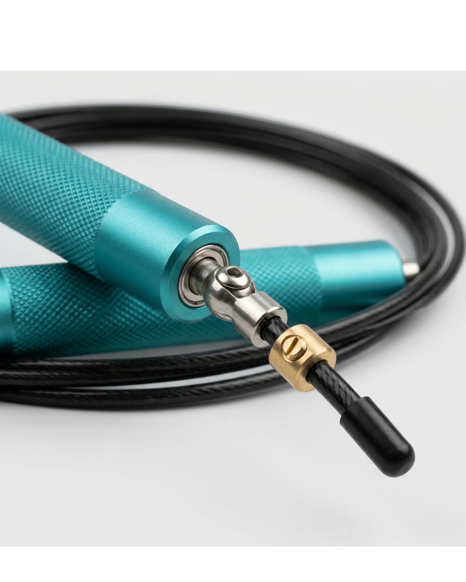 Kfxwd Dual Bearing Steel Cable Speed Jump Rope 3 m Teal - Detail view