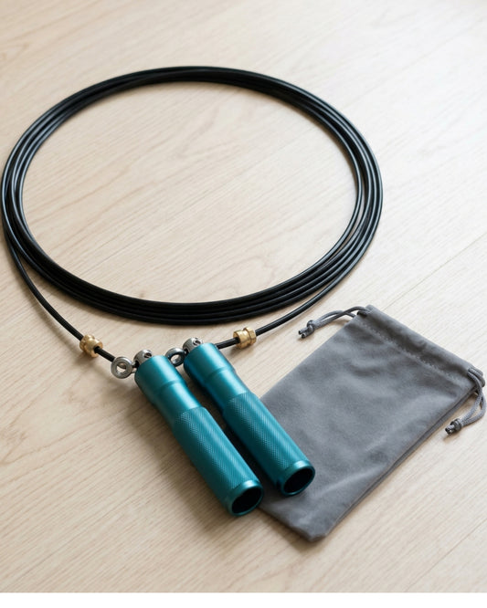Kfxwd Dual Bearing Steel Cable Speed Jump Rope 3 m Teal - Lifestyle view