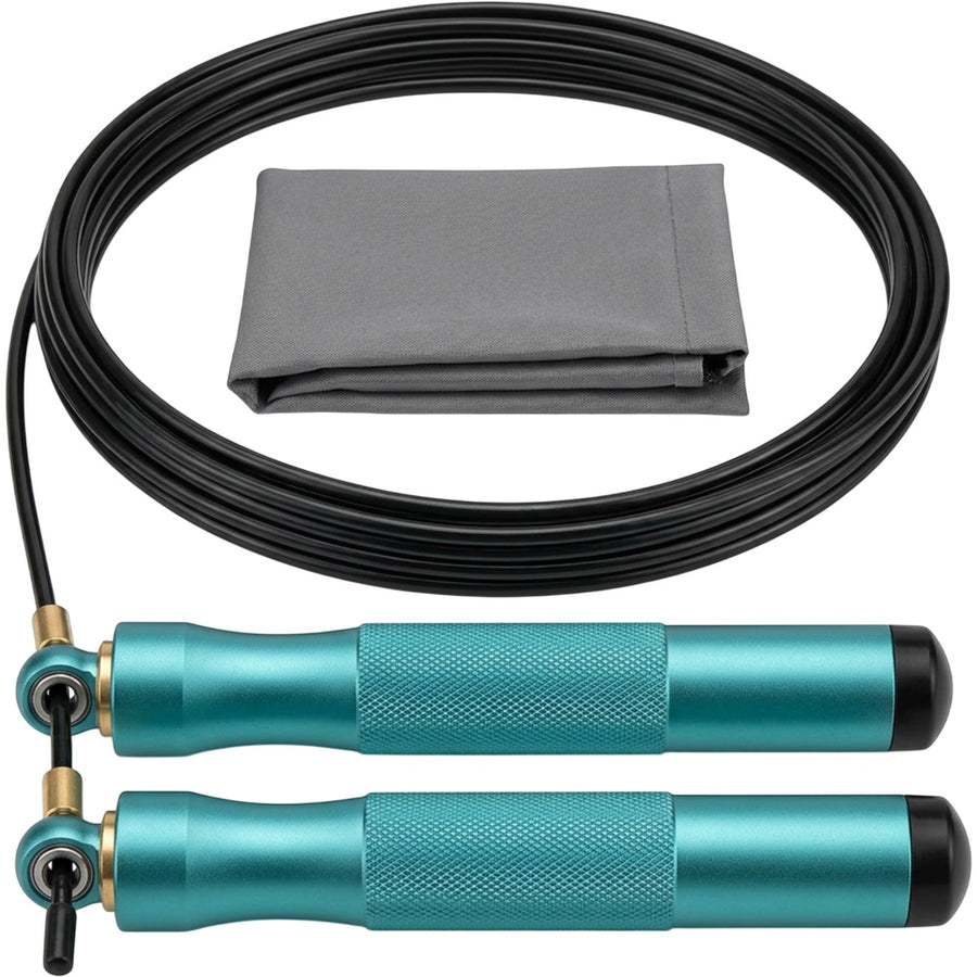 Kfxwd Dual Bearing Steel Cable Speed Jump Rope 3 m Teal
