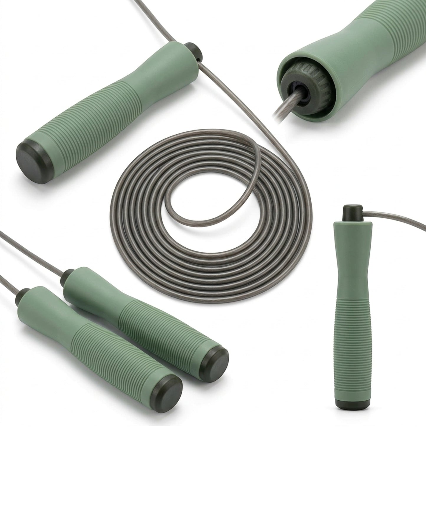 Kfxwd Silicone Grip Training Jump Rope Sage 9.5 ft